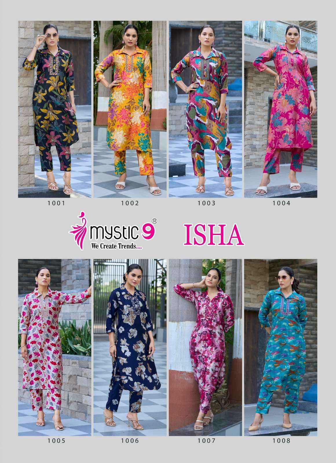 Mystic 9 Isha Vol 1 Fancy Co Ord Set 8 pcs Catalogue