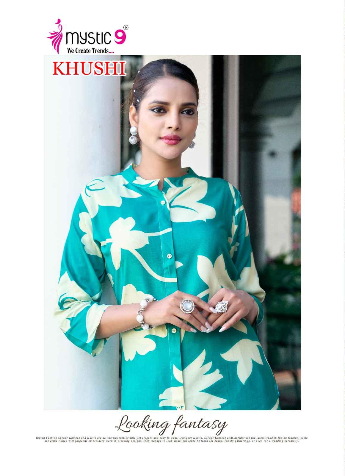 Mystic 9 Khushi Vol 2 Viscouse Kurti With Bottom 8 pcs Catalogue