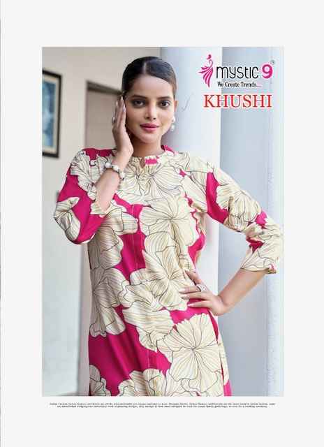 Mystic 9 Khushi Vol 2 Viscouse Kurti With Bottom 8 pcs Catalogue