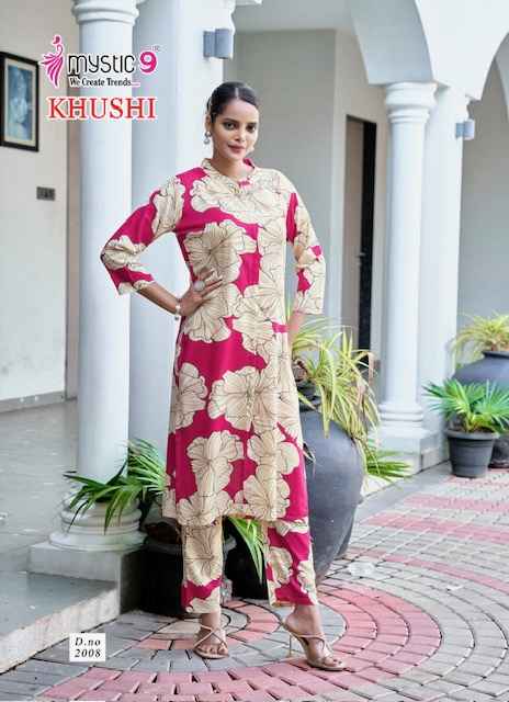 Mystic 9 Khushi Vol 2 Viscouse Kurti With Bottom 8 pcs Catalogue