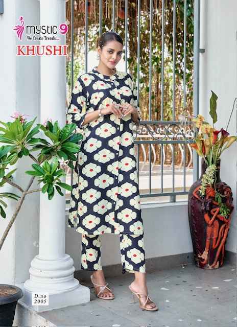 Mystic 9 Khushi Vol 2 Viscouse Kurti With Bottom 8 pcs Catalogue