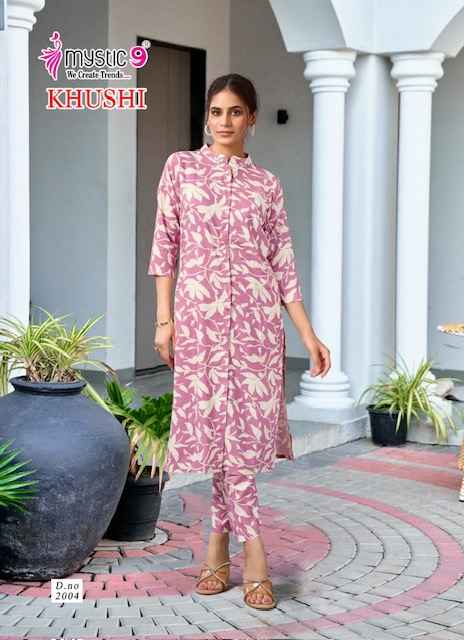 Mystic 9 Khushi Vol 2 Viscouse Kurti With Bottom 8 pcs Catalogue