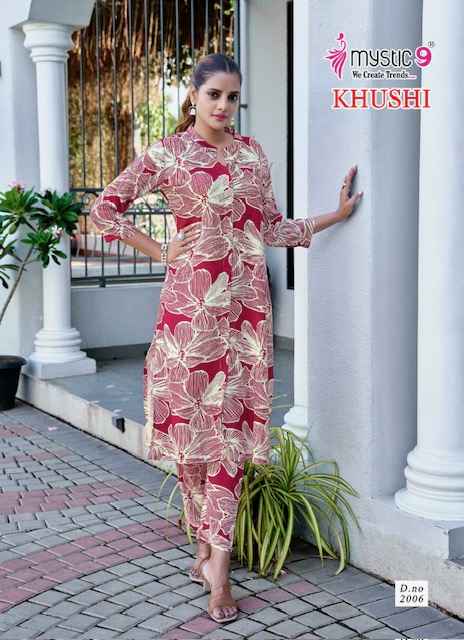 Mystic 9 Khushi Vol 2 Viscouse Kurti With Bottom 8 pcs Catalogue