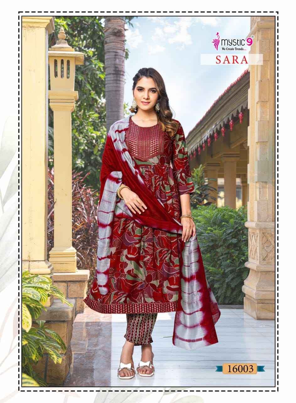 Mystic 9 Sara Vol 16 Rayon Kurti With Bottom 8 pcs Catalogue