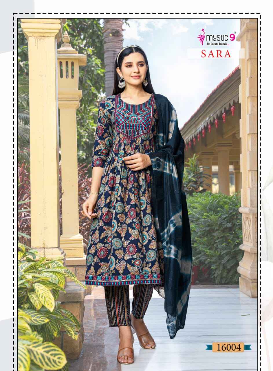 Mystic 9 Sara Vol 16 Rayon Kurti With Bottom 8 pcs Catalogue