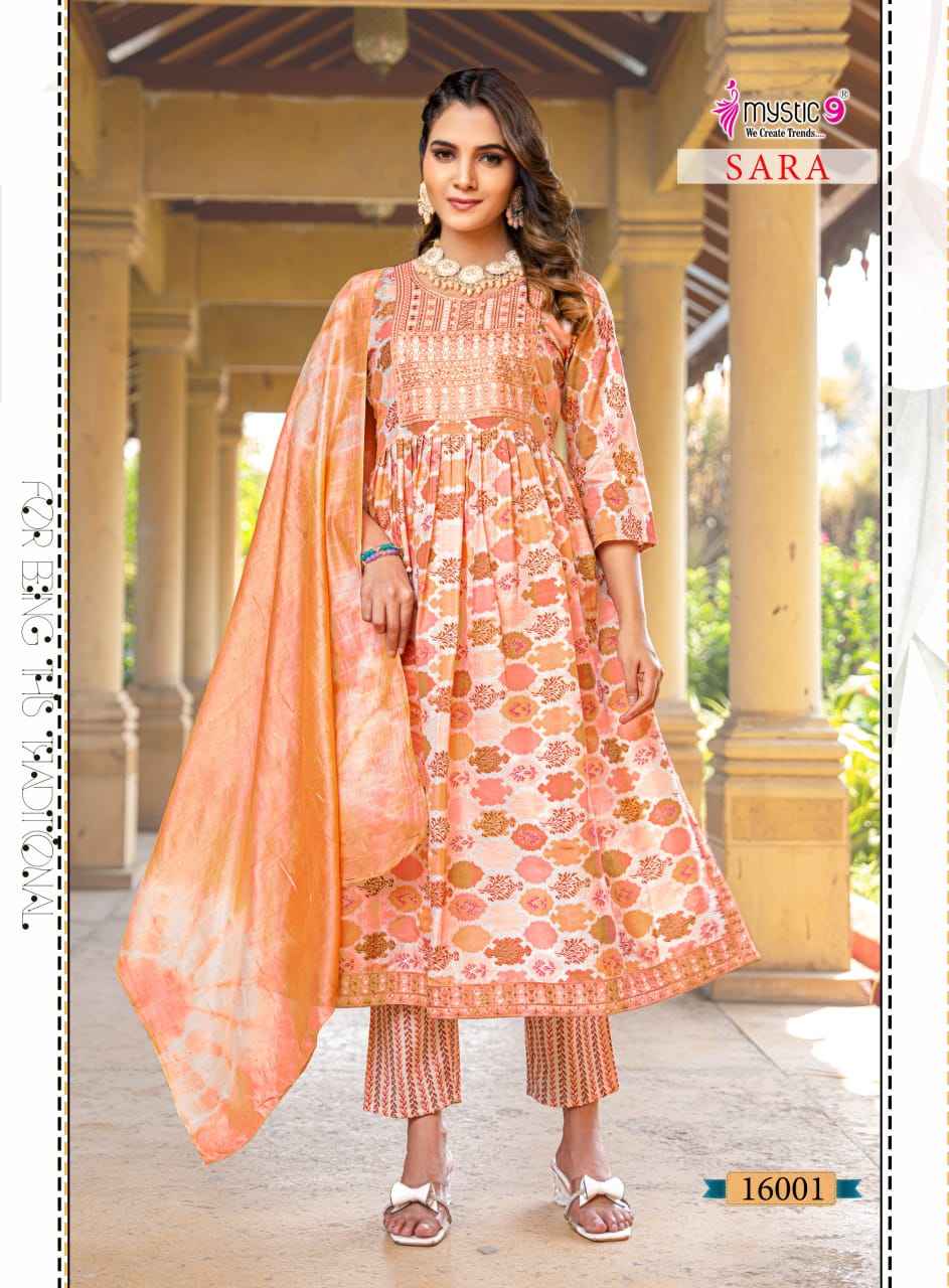 Mystic 9 Sara Vol 16 Rayon Kurti With Bottom 8 pcs Catalogue