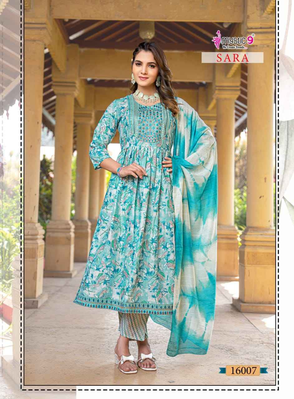 Mystic 9 Sara Vol 16 Rayon Kurti With Bottom 8 pcs Catalogue