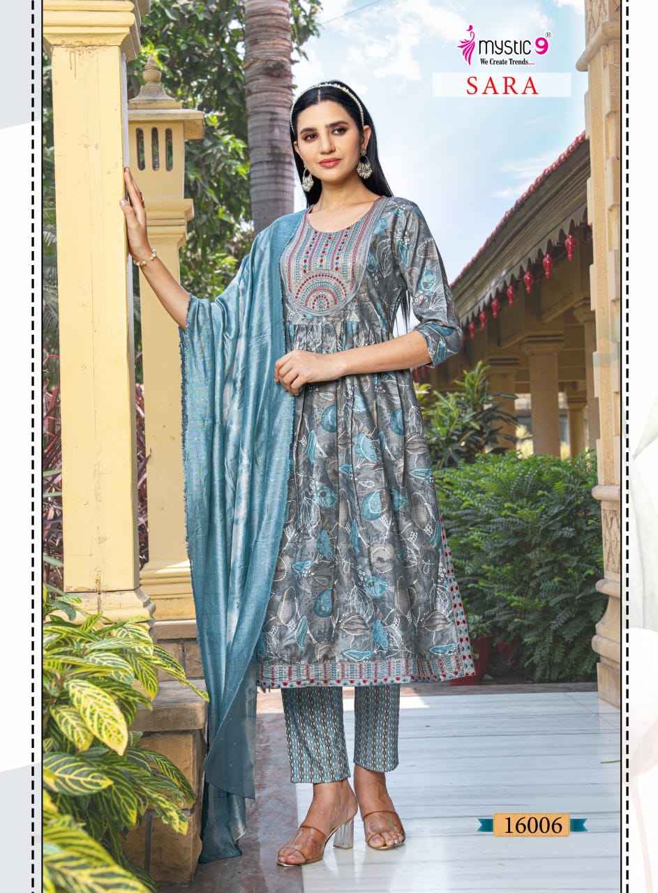 Mystic 9 Sara Vol 16 Rayon Kurti With Bottom 8 pcs Catalogue
