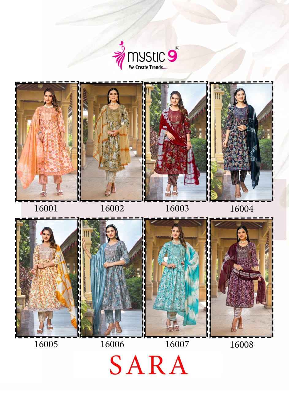 Mystic 9 Sara Vol 16 Rayon Kurti With Bottom 8 pcs Catalogue