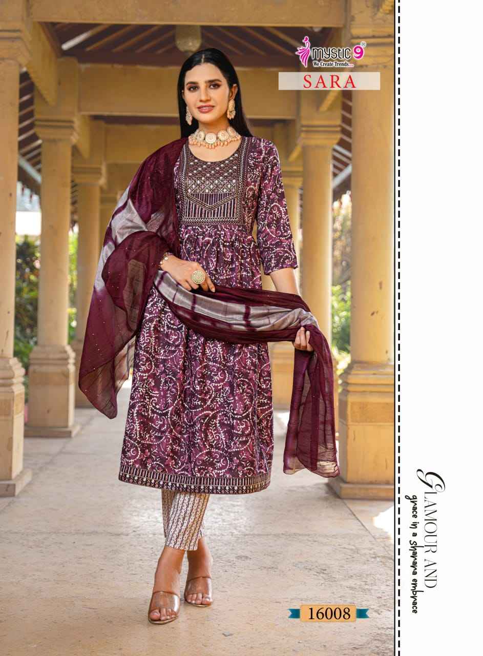 Mystic 9 Sara Vol 16 Rayon Kurti With Bottom 8 pcs Catalogue