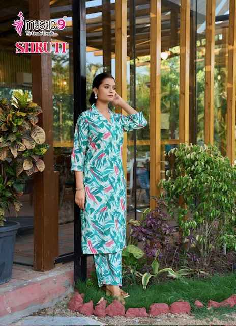 Mystic 9 Shruti Vol 1 Vertican Kurti With Bottom 6 pcs Catalogue