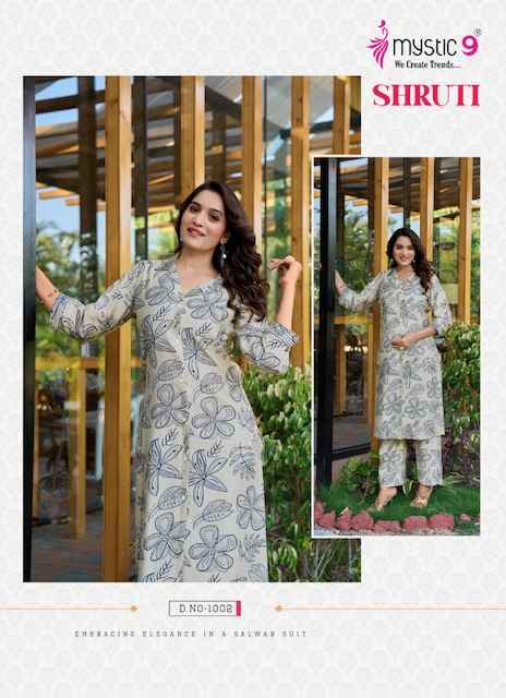 Mystic 9 Shruti Vol 1 Vertican Kurti With Bottom 6 pcs Catalogue