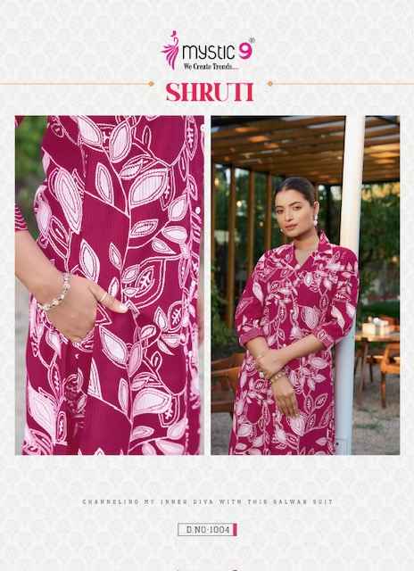 Mystic 9 Shruti Vol 1 Vertican Kurti With Bottom 6 pcs Catalogue