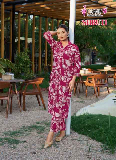 Mystic 9 Shruti Vol 1 Vertican Kurti With Bottom 6 pcs Catalogue