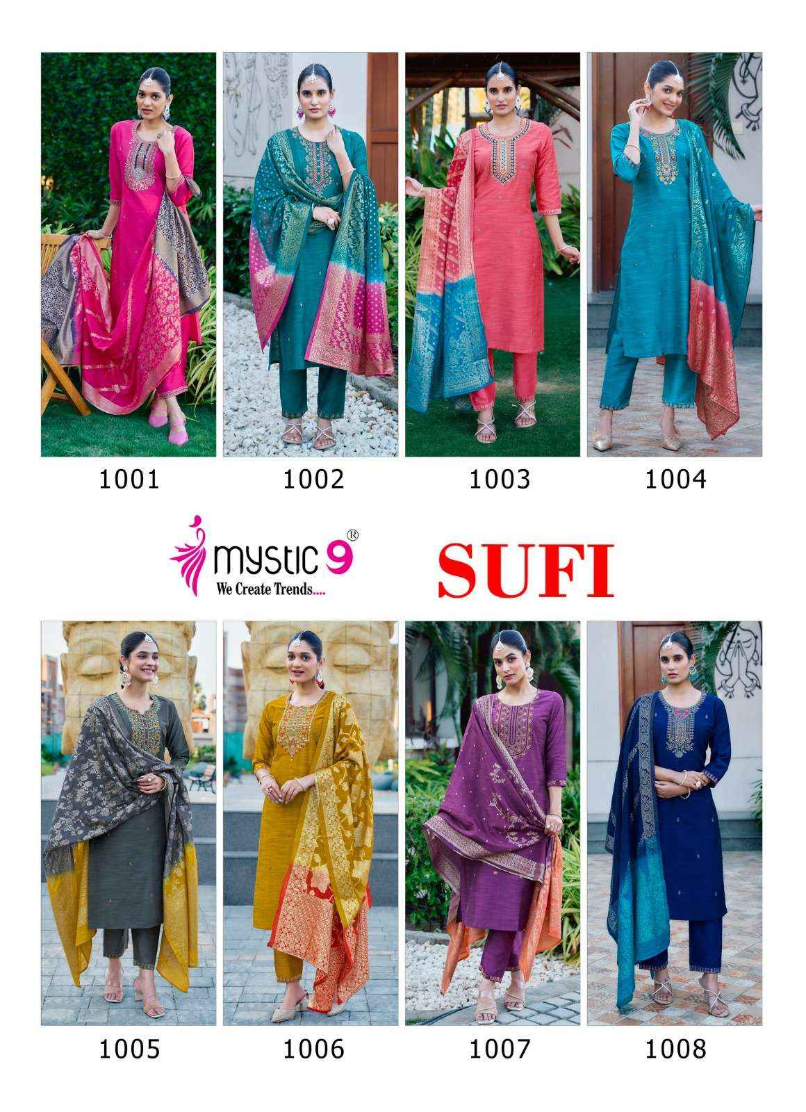 Mystic 9 Sufi Vol 1 Banglori Silk Kurti Combo 8 pcs Catalogue