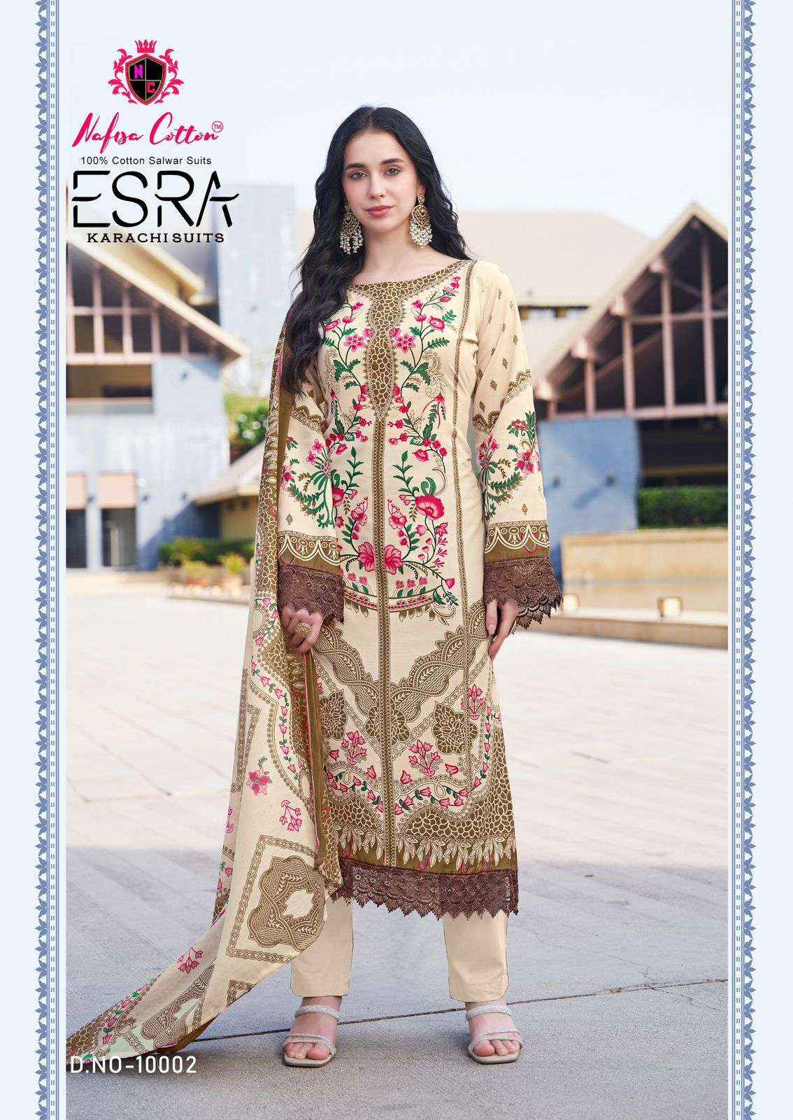 Nafisa Cotton Esra Karachi Vol 10 Cotton Dress Material 6 Pc Catalog