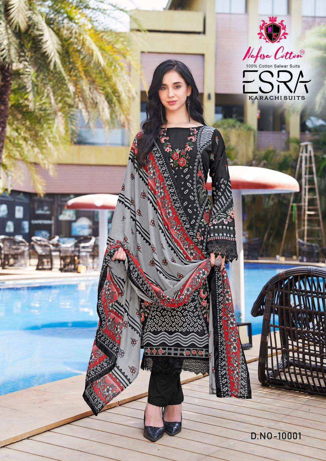 Nafisa Cotton Esra Karachi Vol 10 Cotton Dress Material 6 Pc Catalog