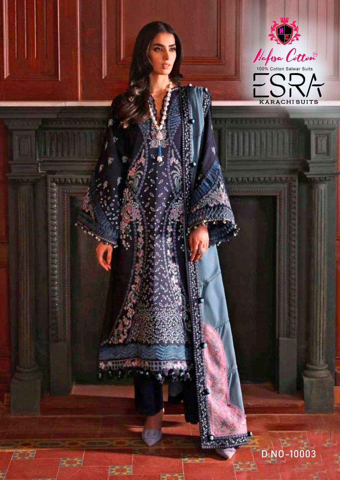 Nafisa Cotton Esra Karachi Vol 10 Cotton Dress Material 6 Pc Catalog