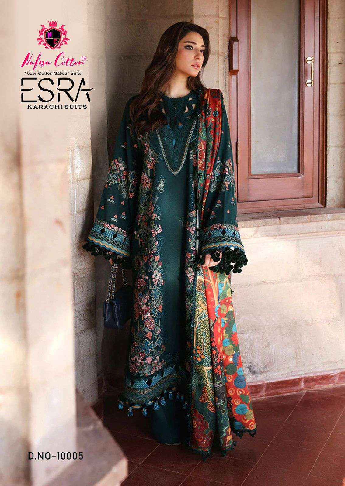 Nafisa Cotton Esra Karachi Vol 10 Cotton Dress Material 6 Pc Catalog