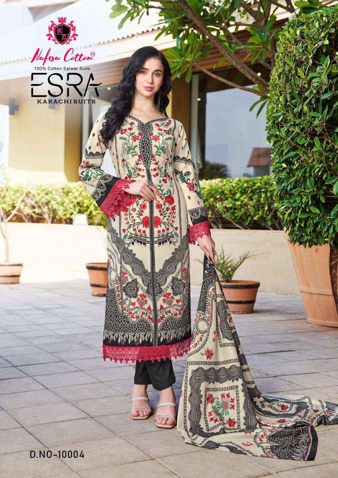 Nafisa Cotton Esra Karachi Vol 10 Cotton Dress Material 6 Pc Catalog