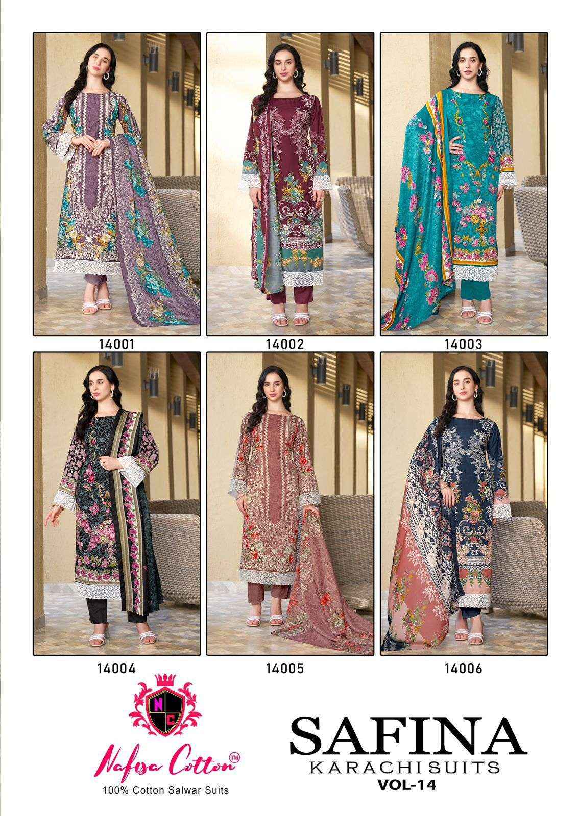 Nafisa Cotton Safina Vol 14 Cotton Dress Material 6 pcs Catalogue
