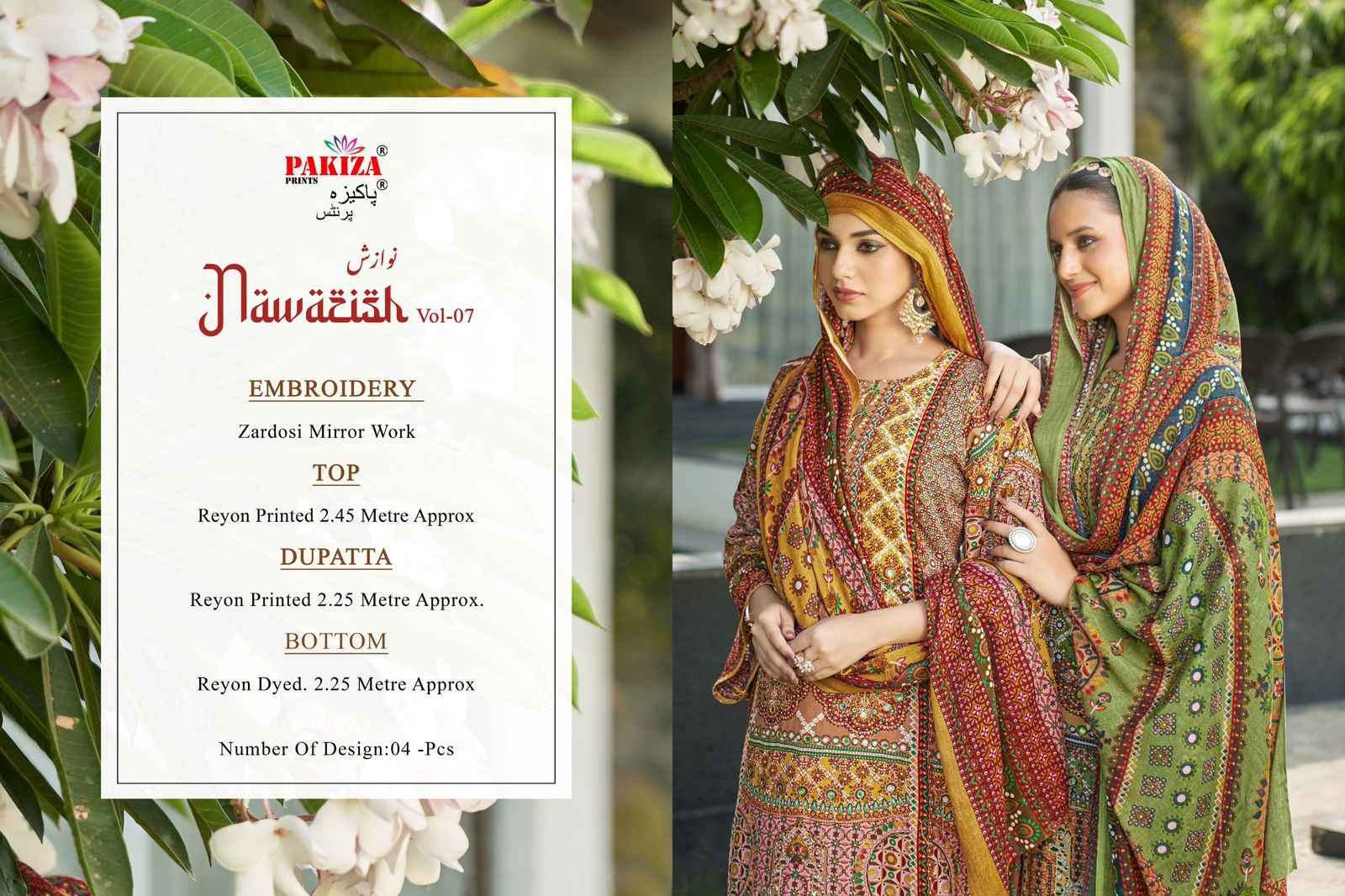 Pakiza Prints Nawazish Vol 7 Rayon Dress Material 4 pcs Catalogue