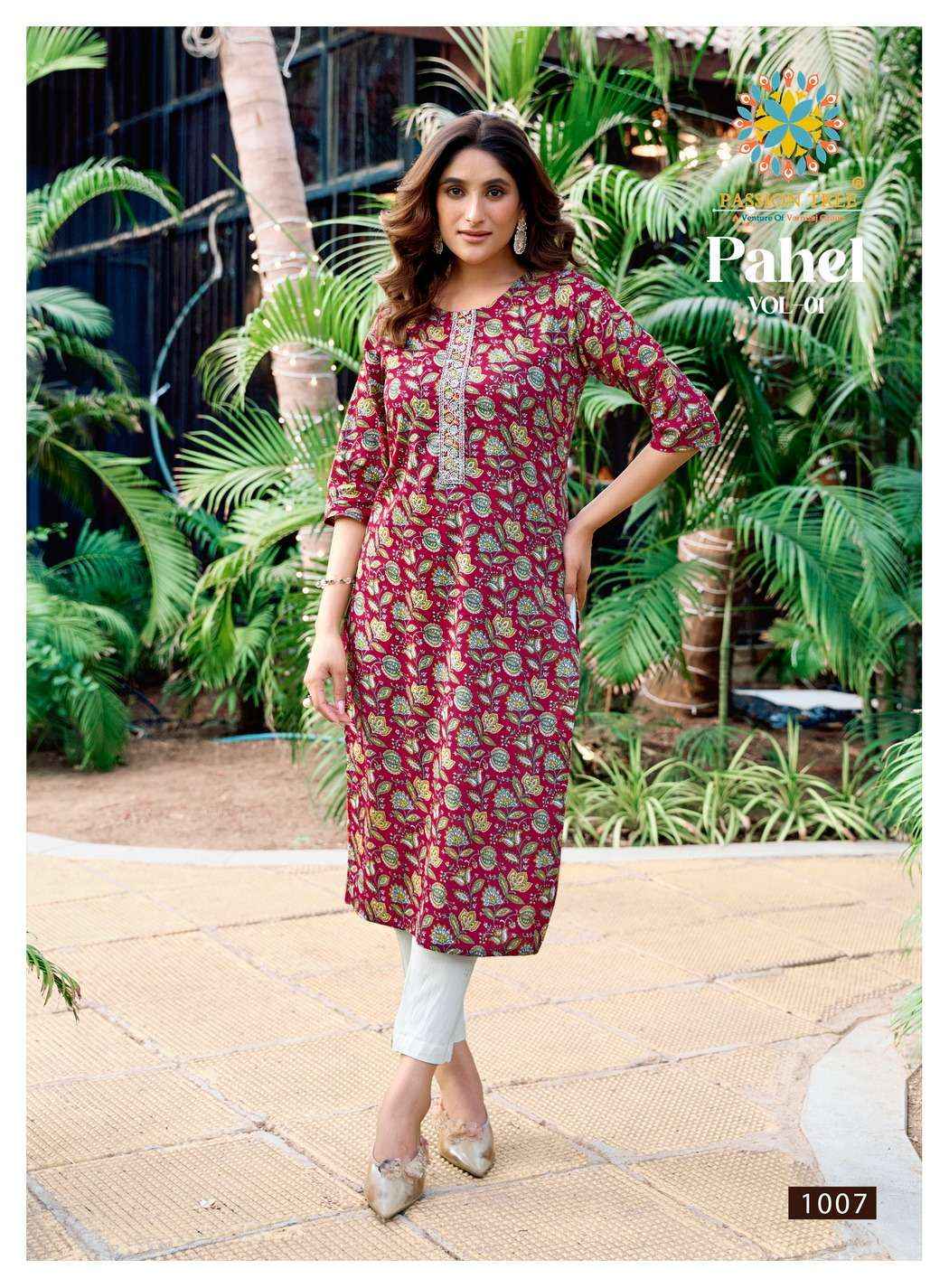 Passion Tree Pahel Vol 1 Cotton Kurti 7 pcs Catalogue