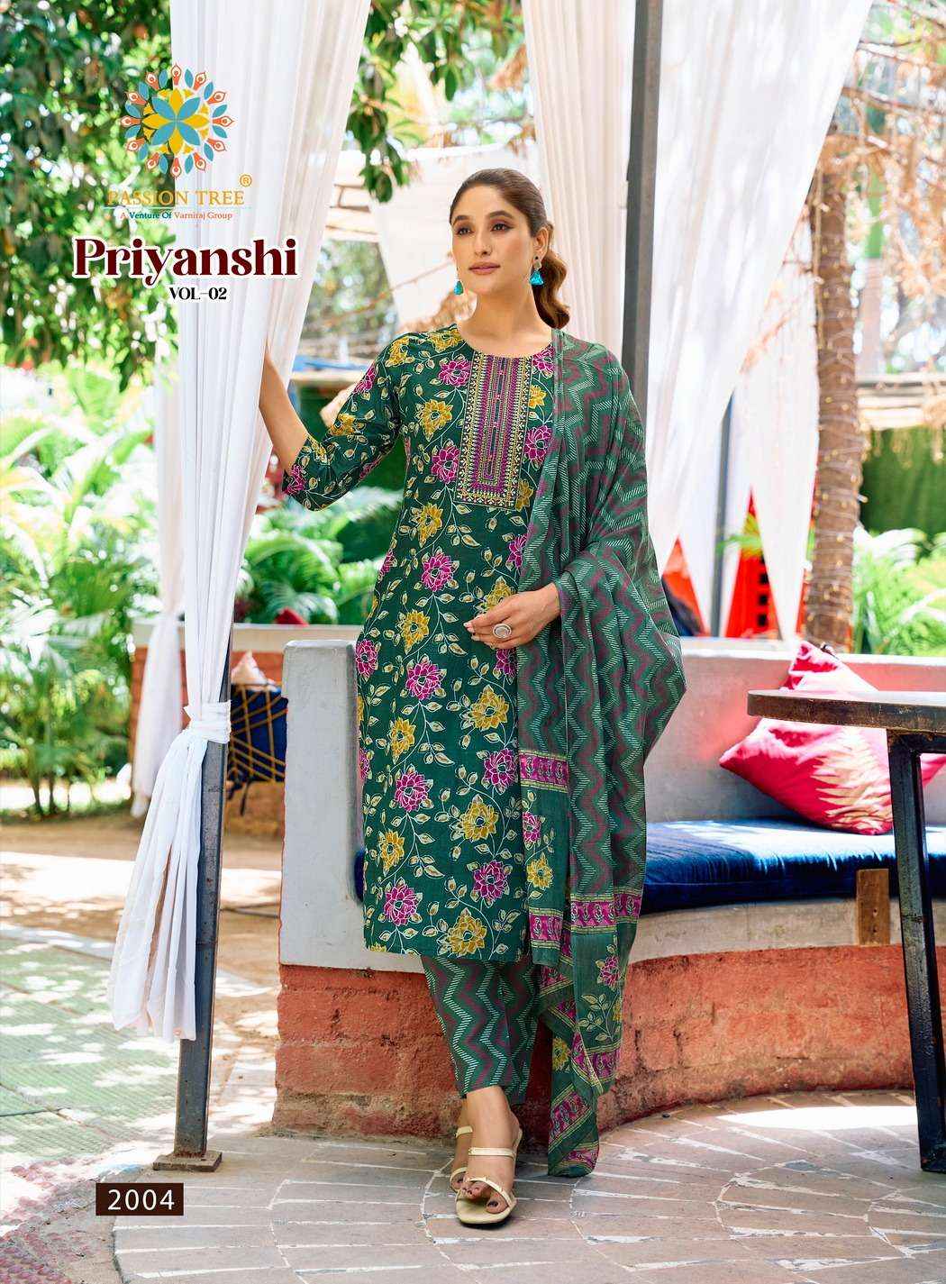 Passion Tree Priyanshi Vol 2 Cotton Kurti Combo 8 pcs Catalogue