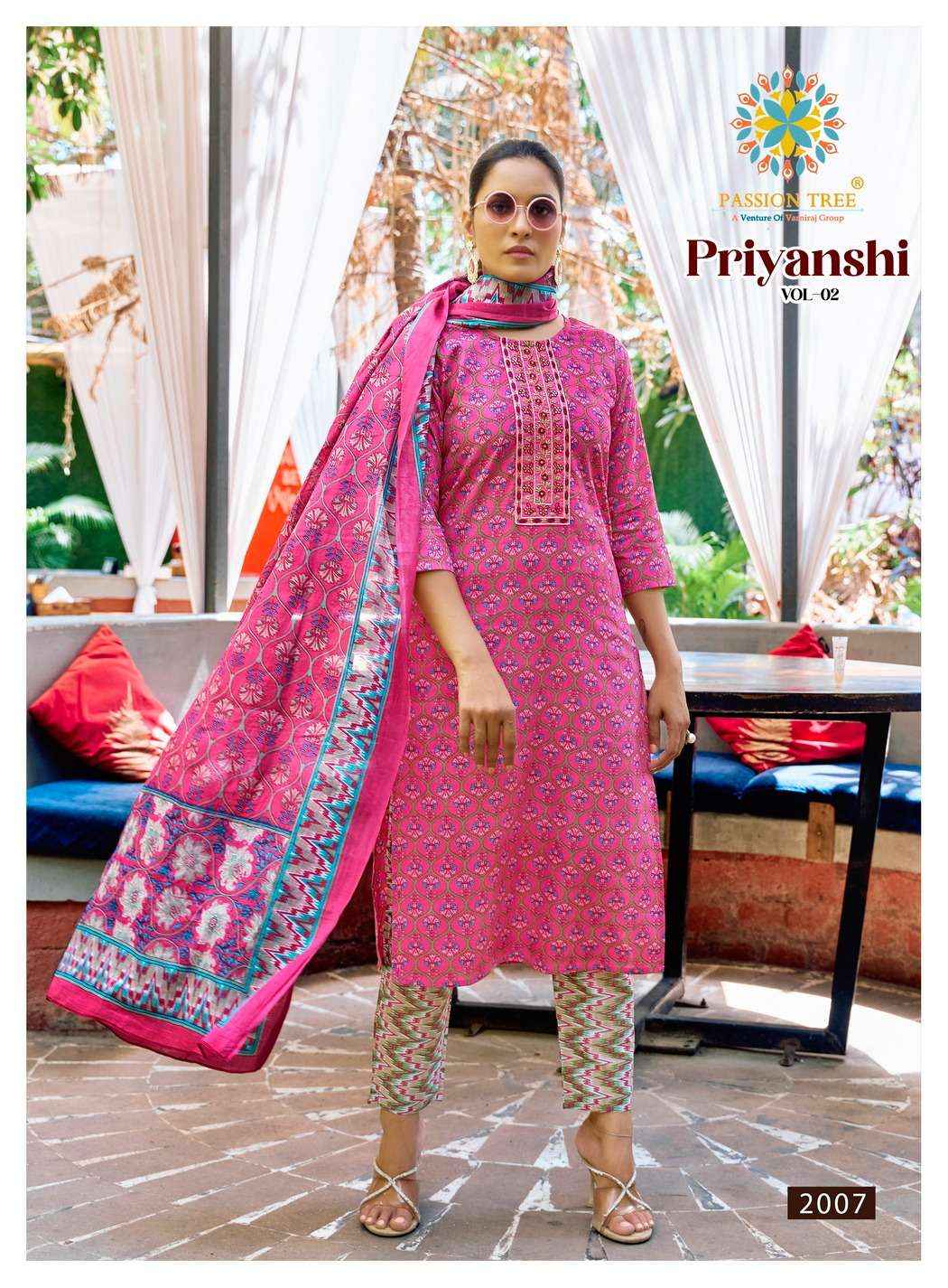 Passion Tree Priyanshi Vol 2 Cotton Kurti Combo 8 pcs Catalogue