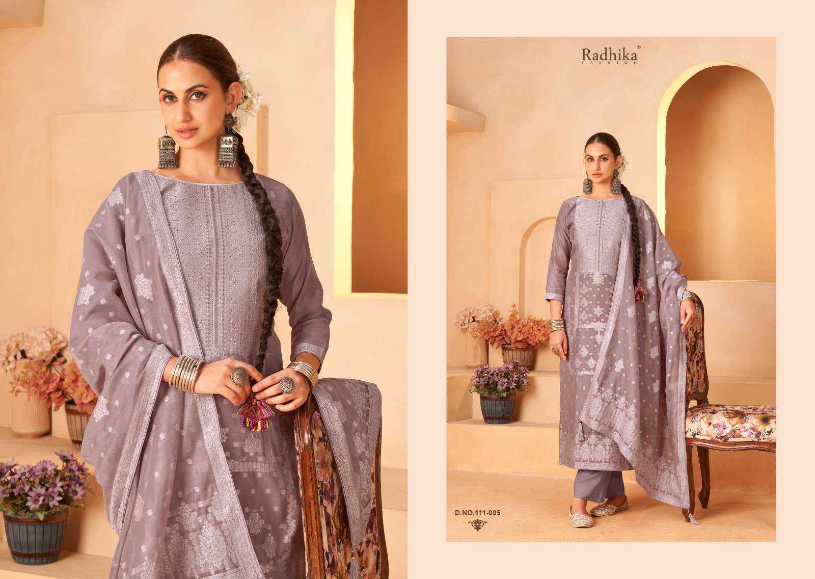 Radhika Fashion Azara Banarashi Adah Vol 5 Cotton Jacquard Dress Material 6 pcs Catalogue