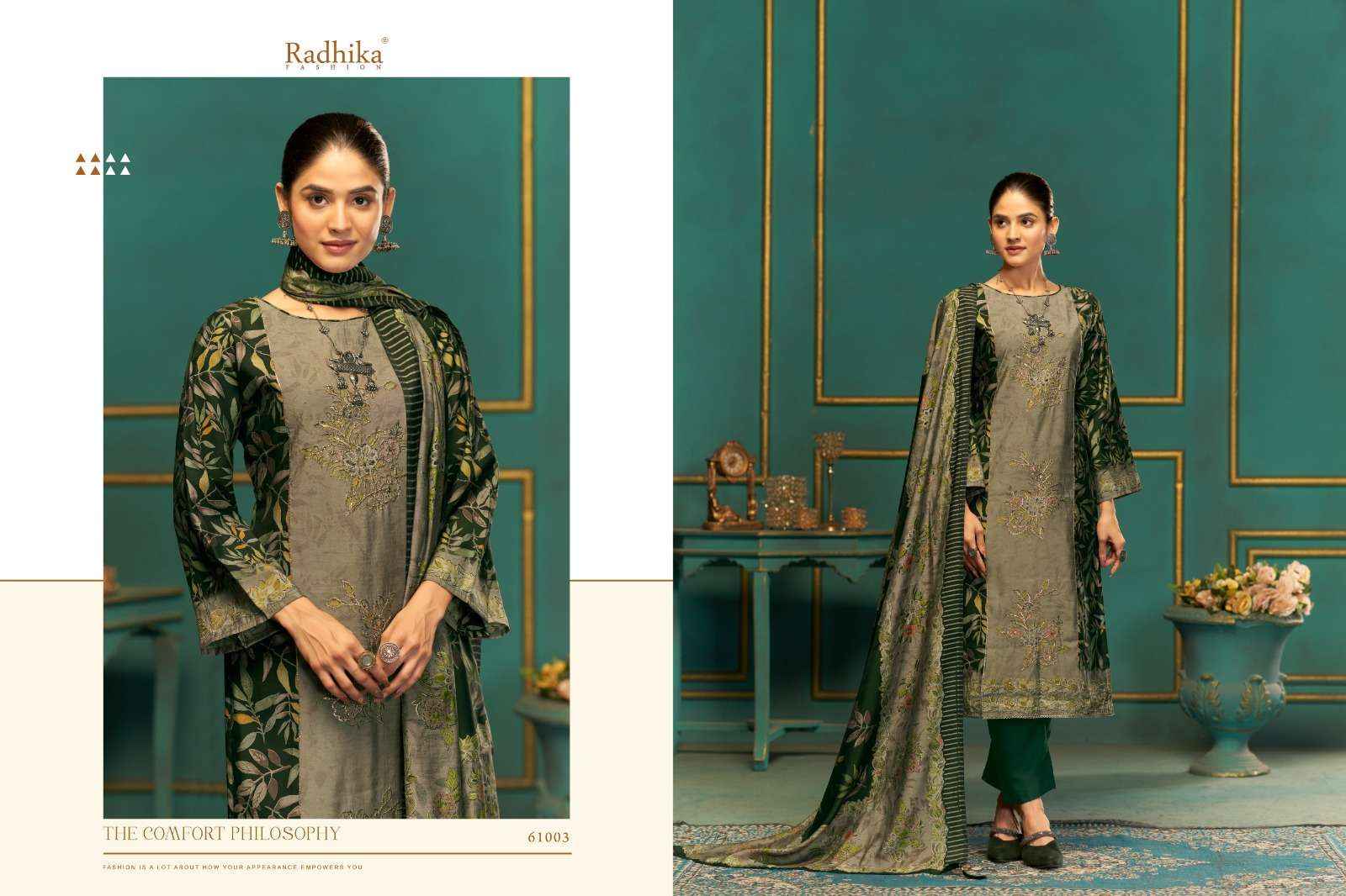Radhika Fashion Azara Beauty Silk Vol 2 Musline Dress Material 4 pcs Catalogue