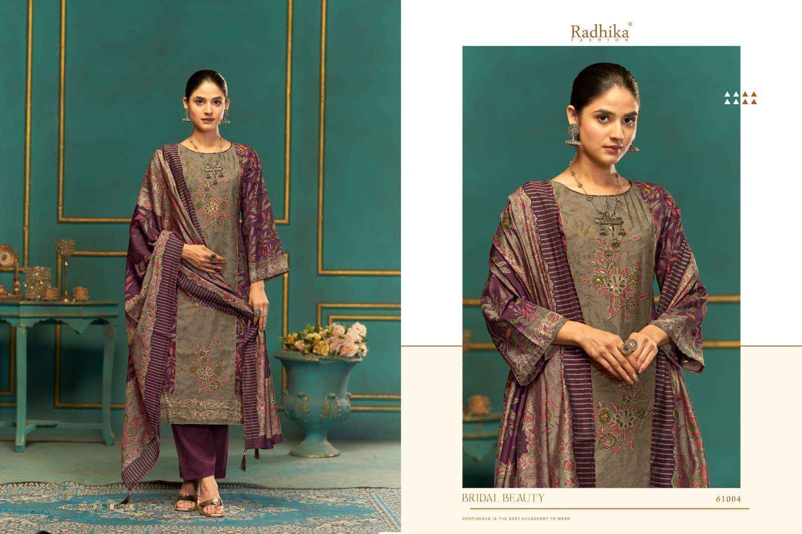 Radhika Fashion Azara Beauty Silk Vol 2 Musline Dress Material 4 pcs Catalogue