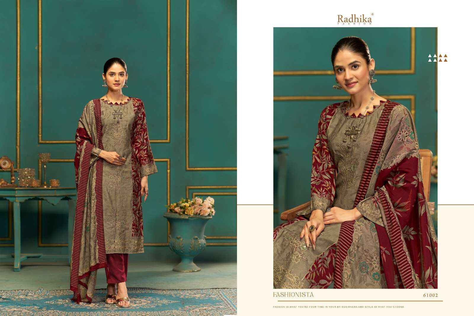 Radhika Fashion Azara Beauty Silk Vol 2 Musline Dress Material 4 pcs Catalogue