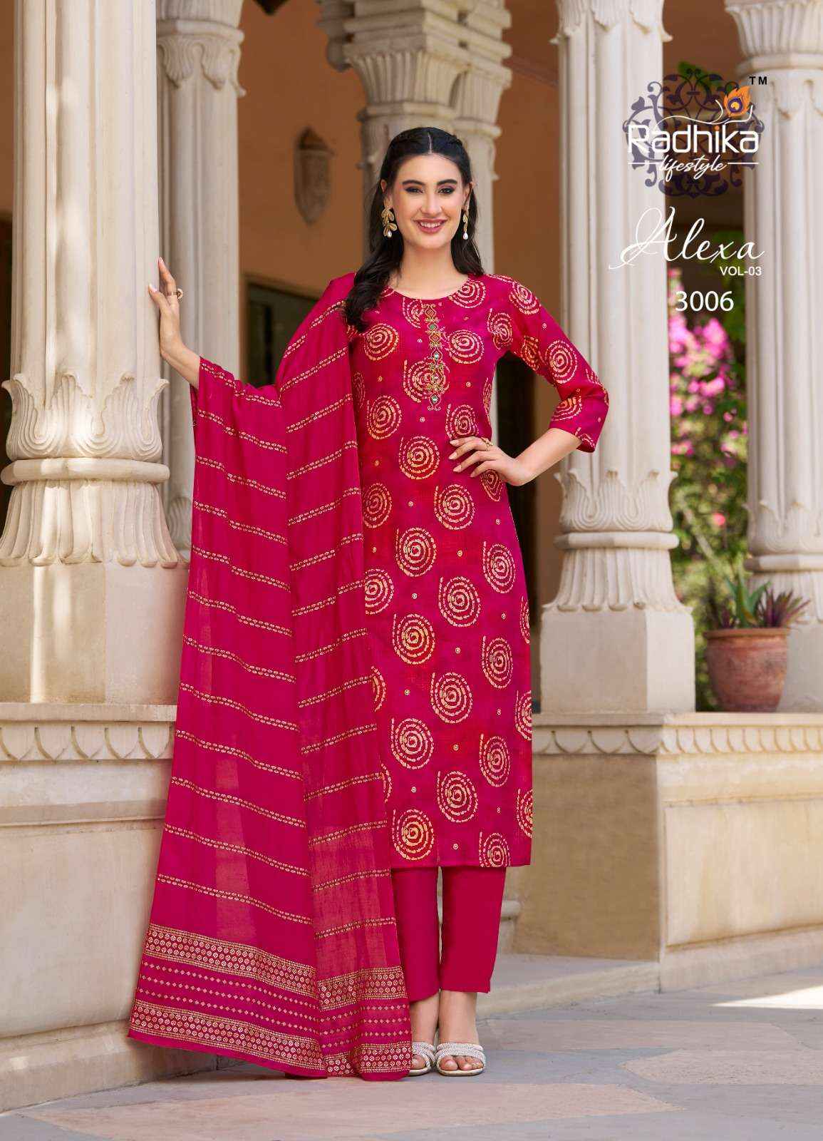 Radhika Lifestyle Alexa Vol 3 Silk Kurti Combo 6 pcs Catalogue
