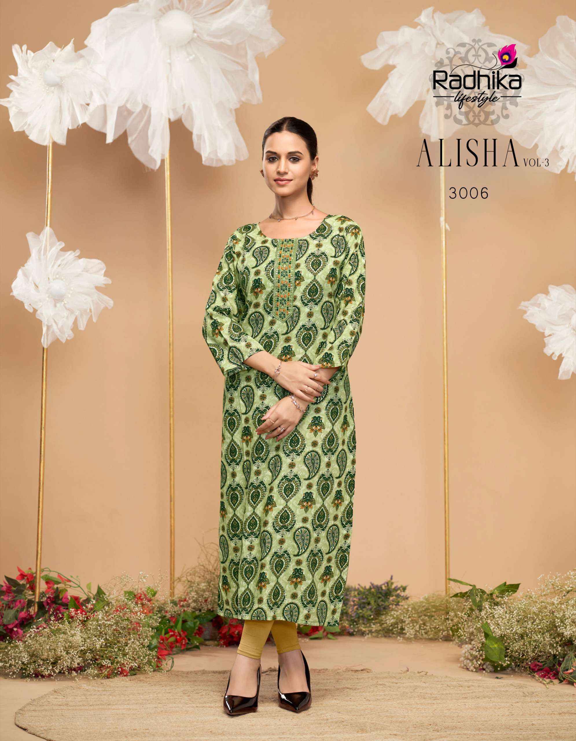 Radhika Lifestyle Alisha Vol 3 Rayon Kurti Combo 9 Pc Catalog
