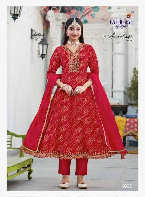 Radhika Lifestyle Anarkali Vol 6 Rayon Kurti Combo 7 Pc Catalog