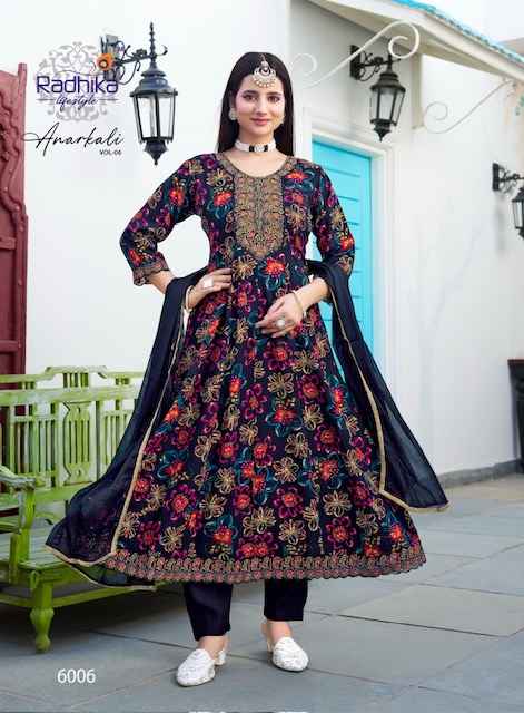 Radhika Lifestyle Anarkali Vol 6 Rayon Kurti Combo 7 Pc Catalog