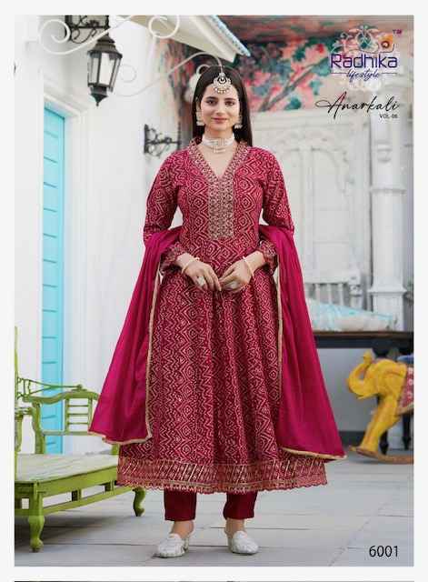 Radhika Lifestyle Anarkali Vol 6 Rayon Kurti Combo 7 Pc Catalog