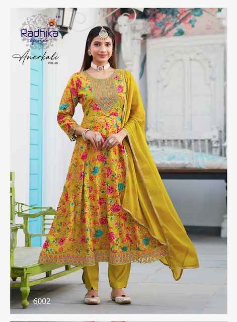 Radhika Lifestyle Anarkali Vol 6 Rayon Kurti Combo 7 Pc Catalog