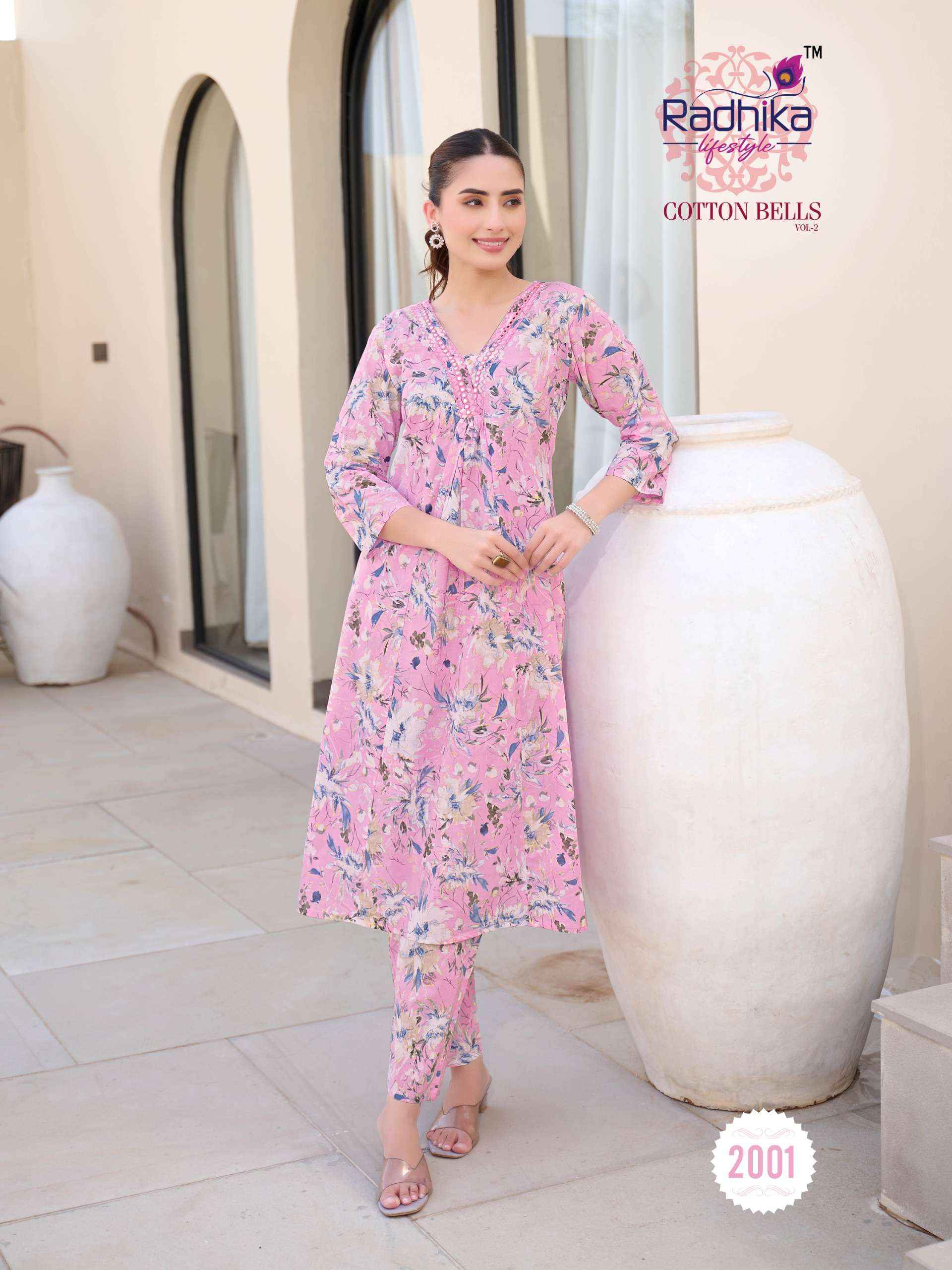 Radhika Lifestyle Cotton Bells Vol 2 Cotton Kurti With Plazzo 8 pcs Catalogue