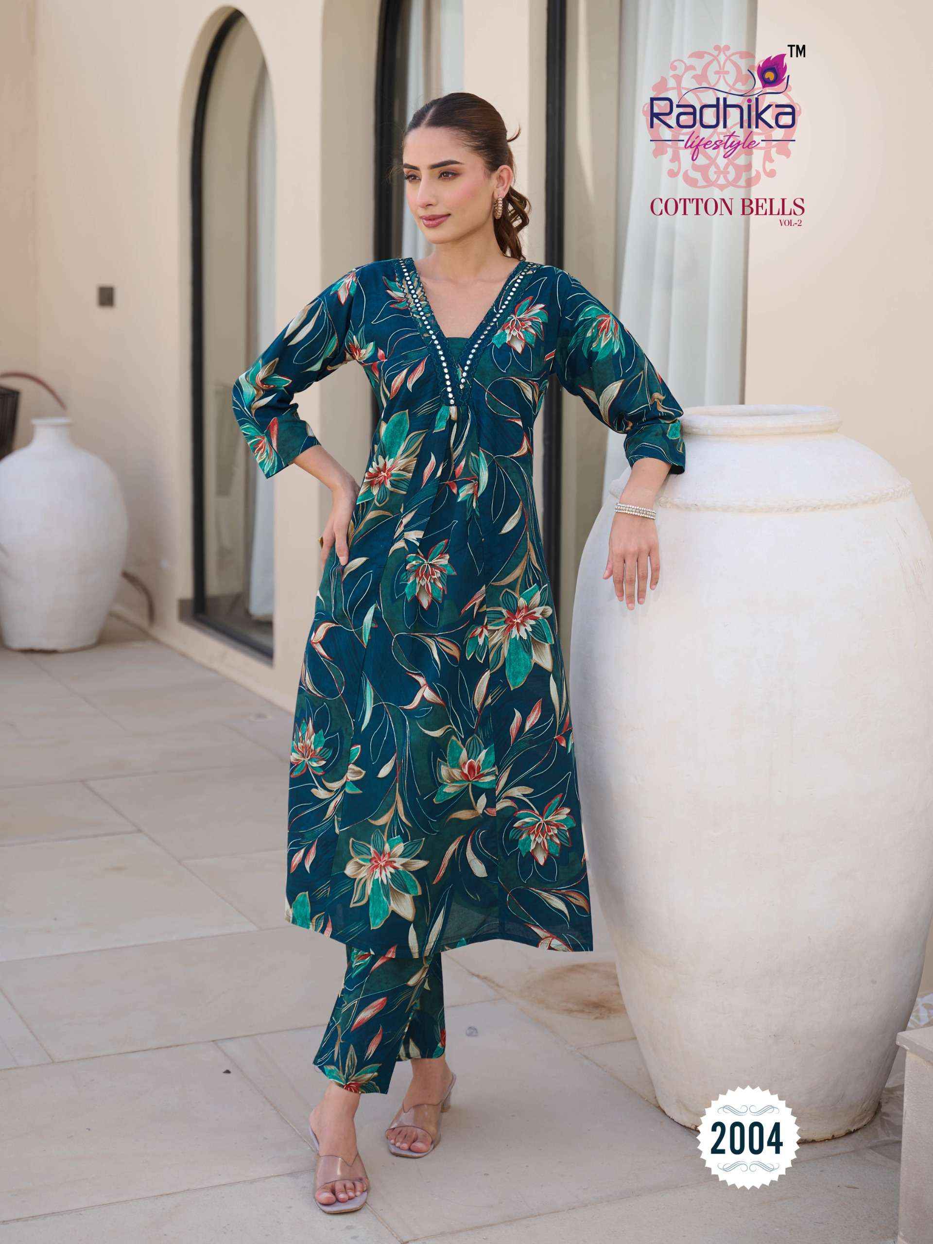 Radhika Lifestyle Cotton Bells Vol 2 Cotton Kurti With Plazzo 8 pcs Catalogue