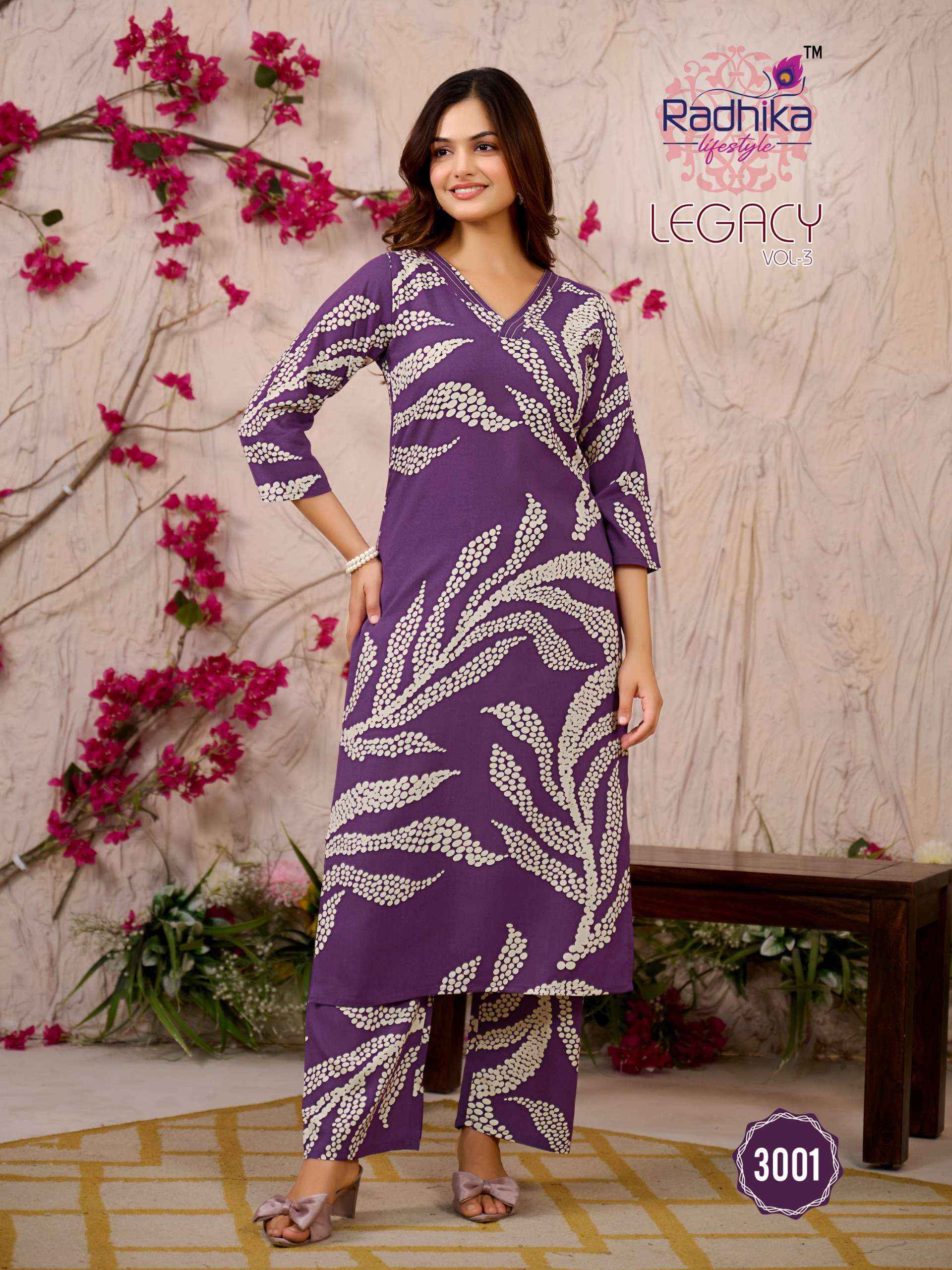 Radhika Lifestyle Legacy Vol 3 Rayon Kurti With Bottom 6 pcs Catalogue