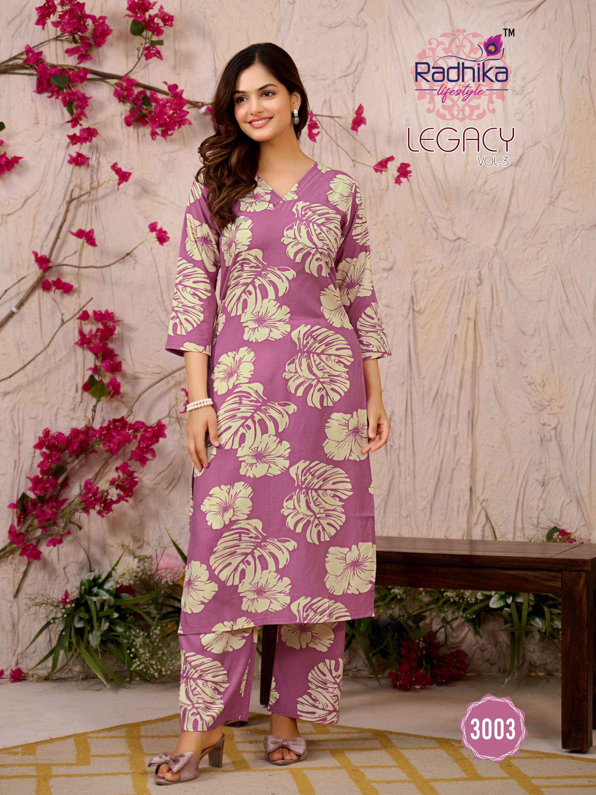 Radhika Lifestyle Legacy Vol 3 Rayon Kurti With Bottom 6 pcs Catalogue