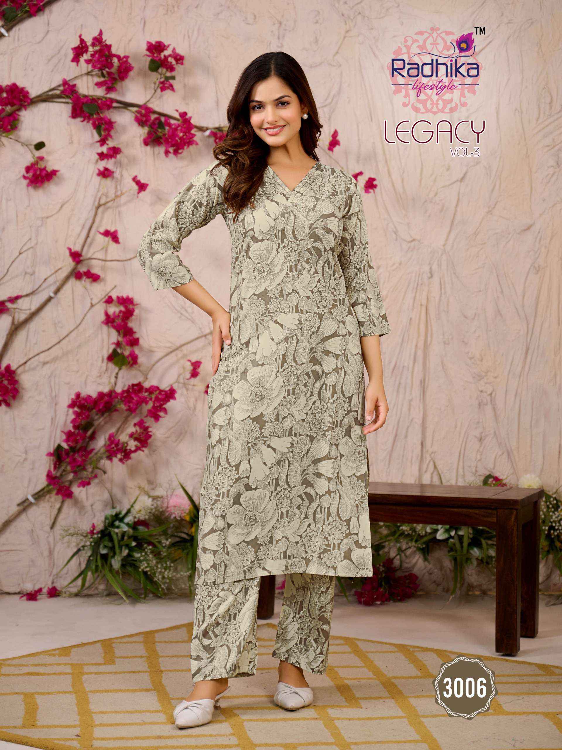 Radhika Lifestyle Legacy Vol 3 Rayon Kurti With Bottom 6 pcs Catalogue