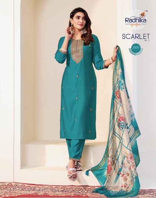 Radhika Lifestyle Scarlet Vol 2 Vertican Silk Kurti Combo 6 Pc Catalog