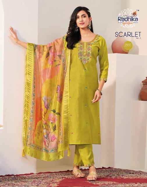 Radhika Lifestyle Scarlet Vol 2 Vertican Silk Kurti Combo 6 Pc Catalog