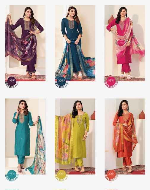 Radhika Lifestyle Scarlet Vol 2 Vertican Silk Kurti Combo 6 Pc Catalog