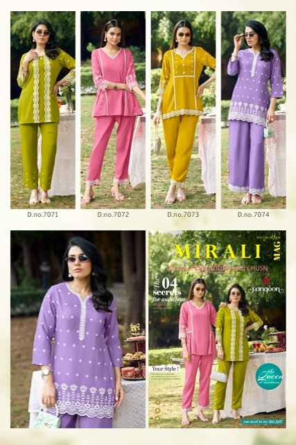 Rangoon Mirali Viscose Rayon Co Ord Set 4 pcs Catalogue