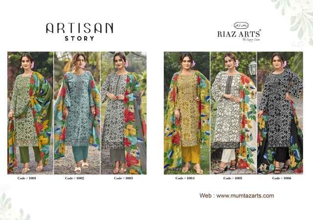 Riaz Arts Artisan Story Cotton Dress Material 6 Pcs Catalogue