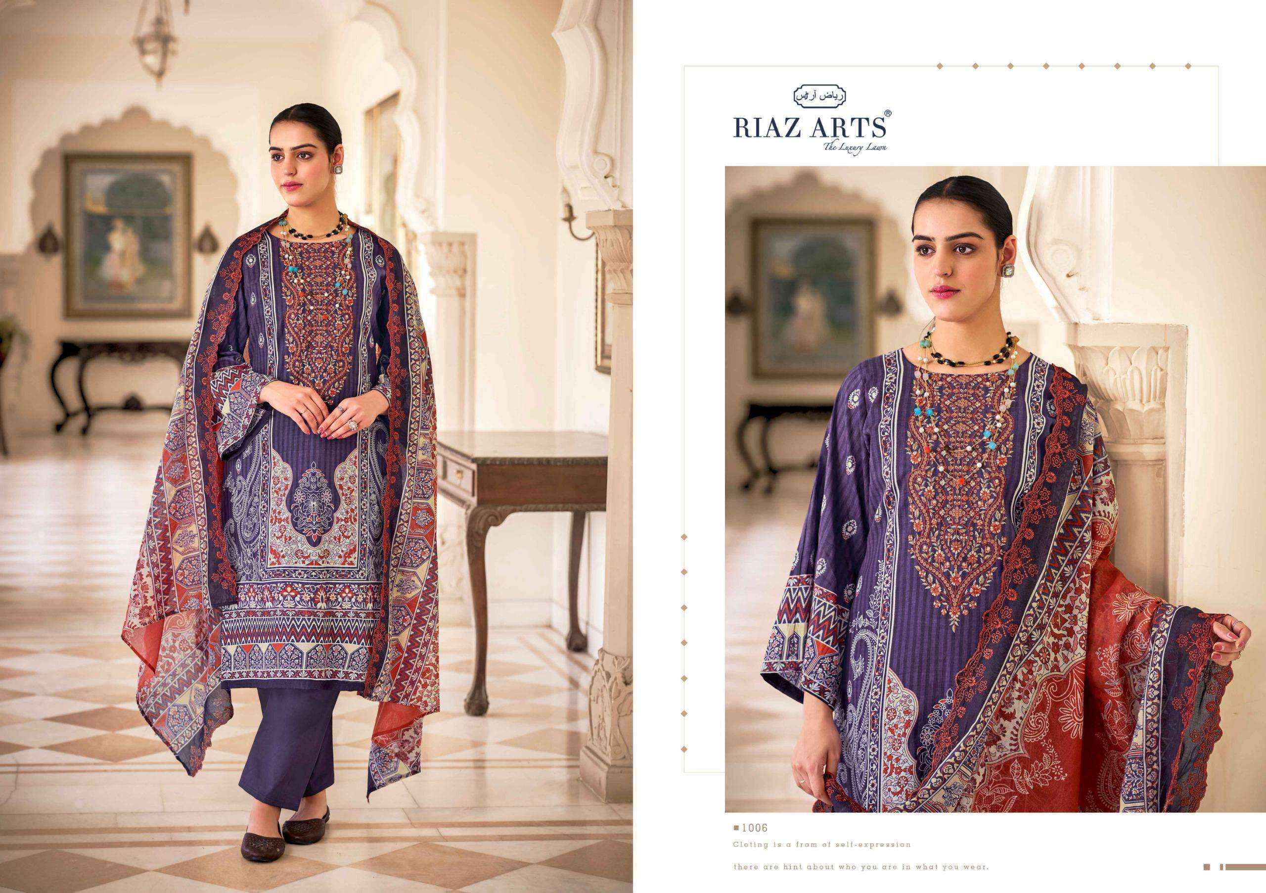 Riaz Arts Bin Saeed Vol 9 Cotton Dress Material 6 pcs Catalogue